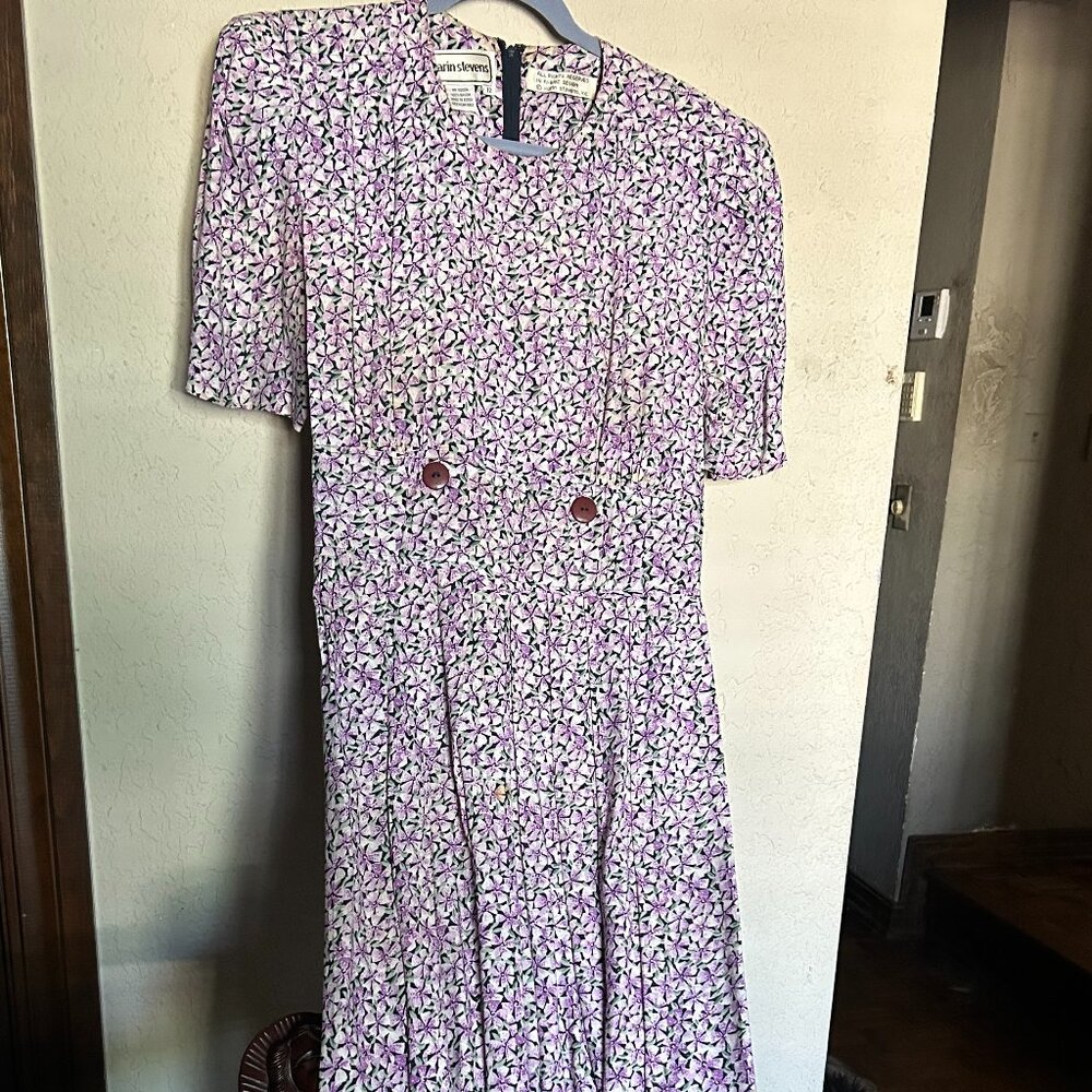 Karin Stevens Ladies Dress Size 12 Floral Pattern Perfrect Contition